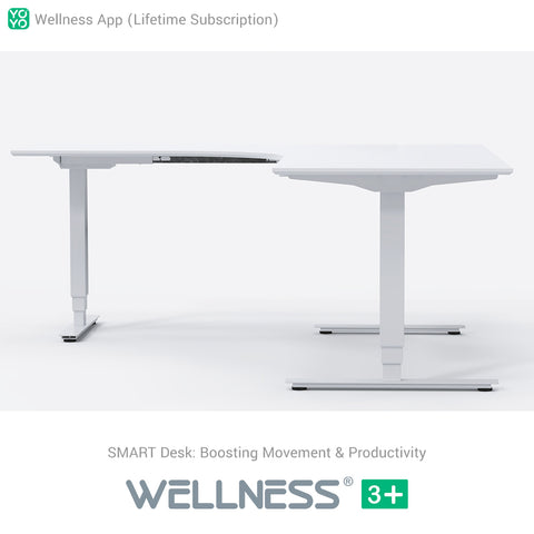 Yo-Yo DESK WELLNESS 3+ L-Shape SMART Standing Desk with Wellness APP