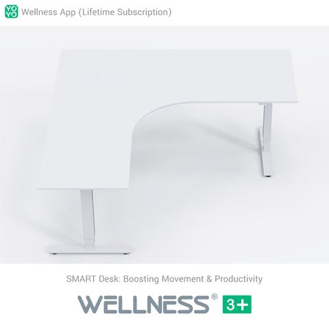 Yo-Yo DESK WELLNESS 3+ L-Shape SMART Standing Desk with Wellness APP