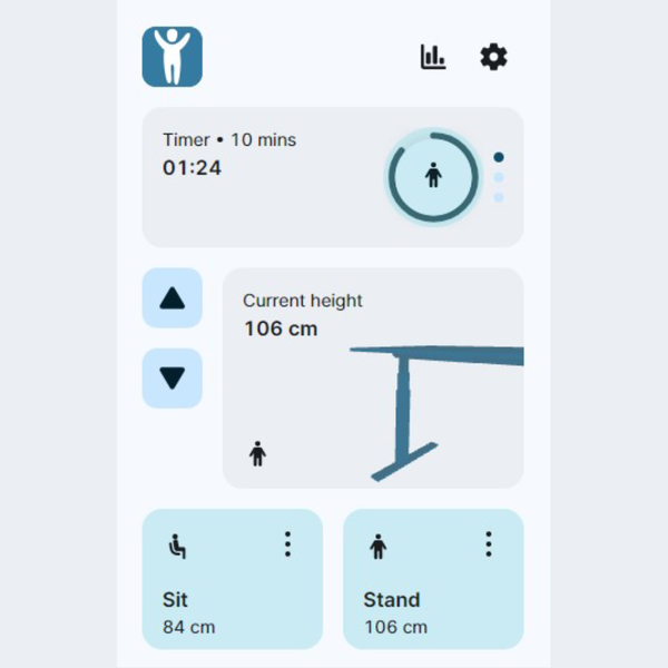 Yo-Yo DESK WELLNESS 2+ Extra Height Standing Desk with Wellness APP