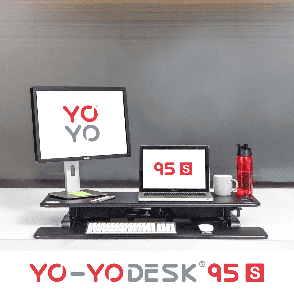 Yo-Yo DESK 95-S Black Front View Folded
