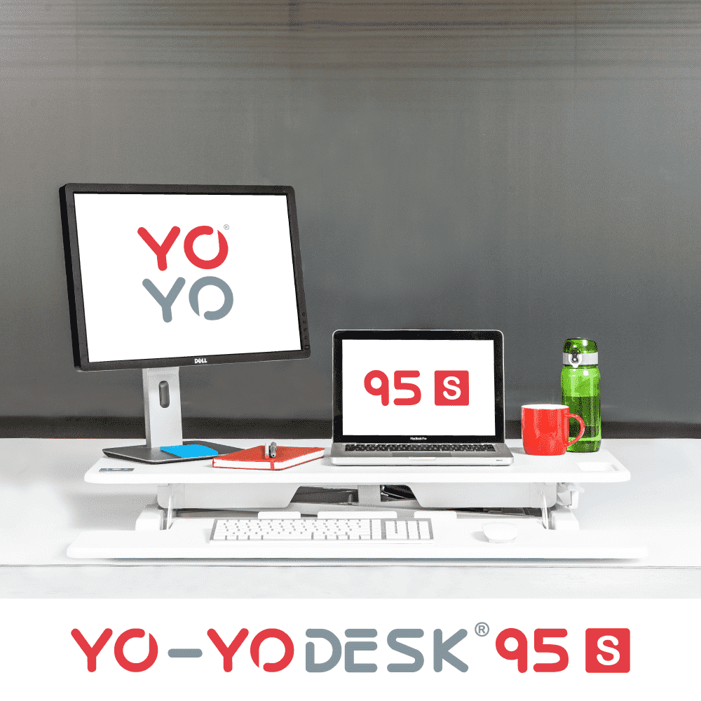 Yo-Yo DESK 95-S White Front View Folded