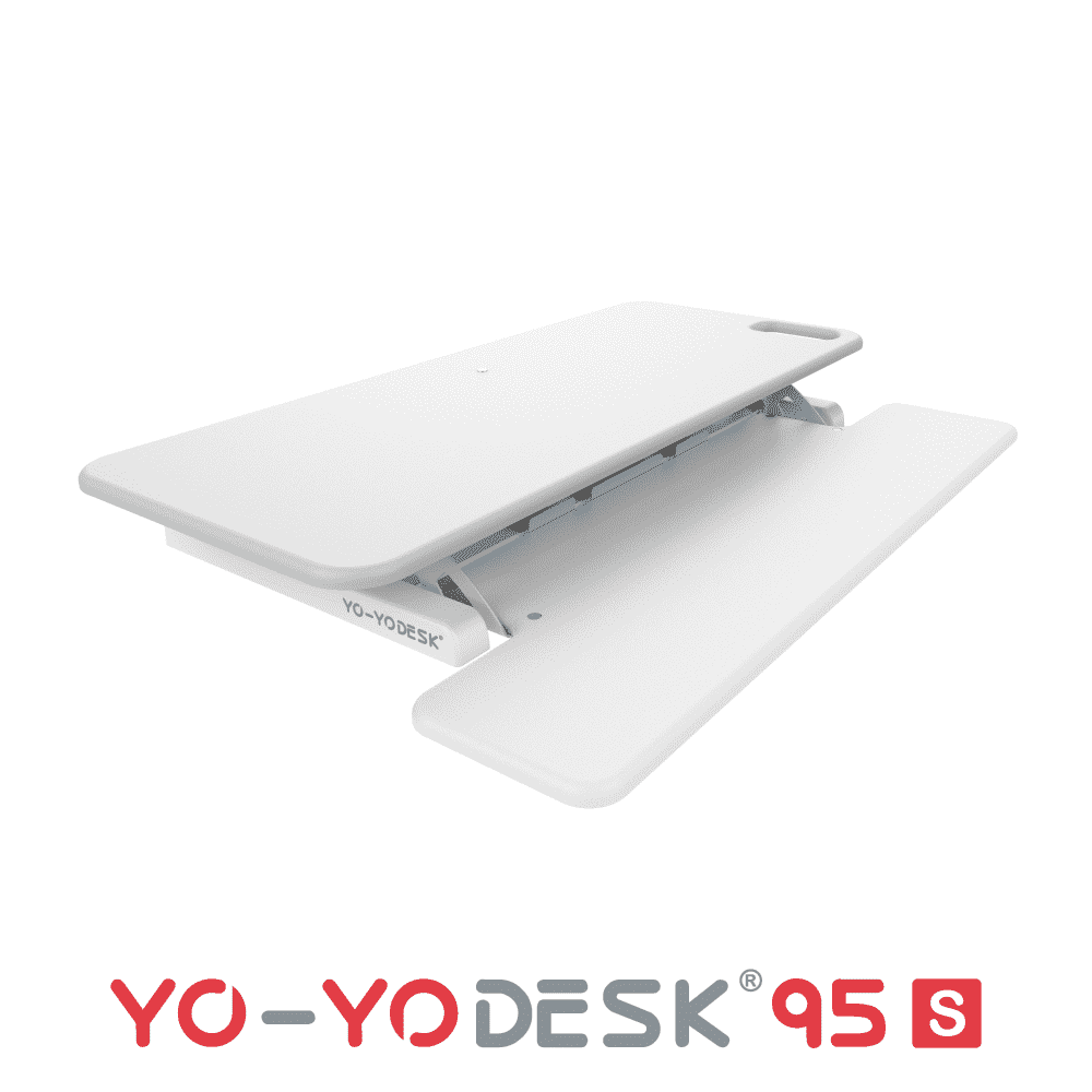 Yo-Yo DESK 95-S White Side View Folded